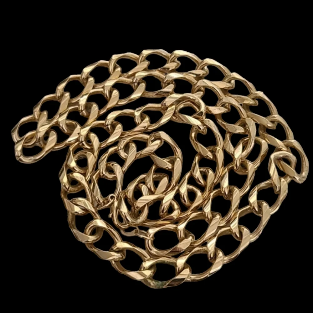 VINTAGE Y2K Cuban Link Chain 30” Gold Plated Hip Hop Chunky Necklace 90s - Picture 5 of 13